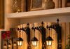 Linternas de biblioteca decorativas para estantería con luz LED cálida